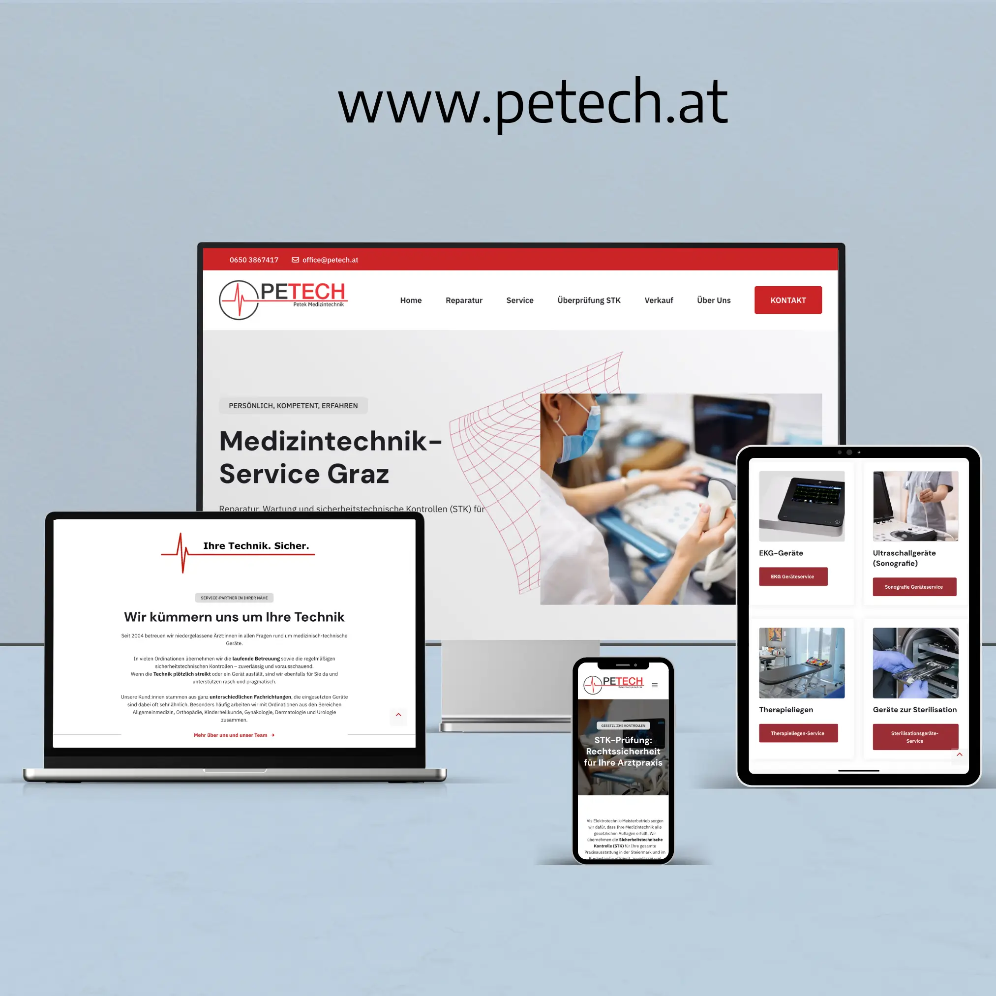 Website Mockups Medizintechnik Grafik Mockups Website Robert Petek Medizintechnik Ärzte Praxis Graz